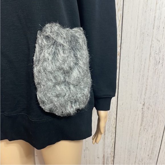 Zara Sweatshirt With Vegan Faux Fur Pocket Size M - Picture 5 of 10